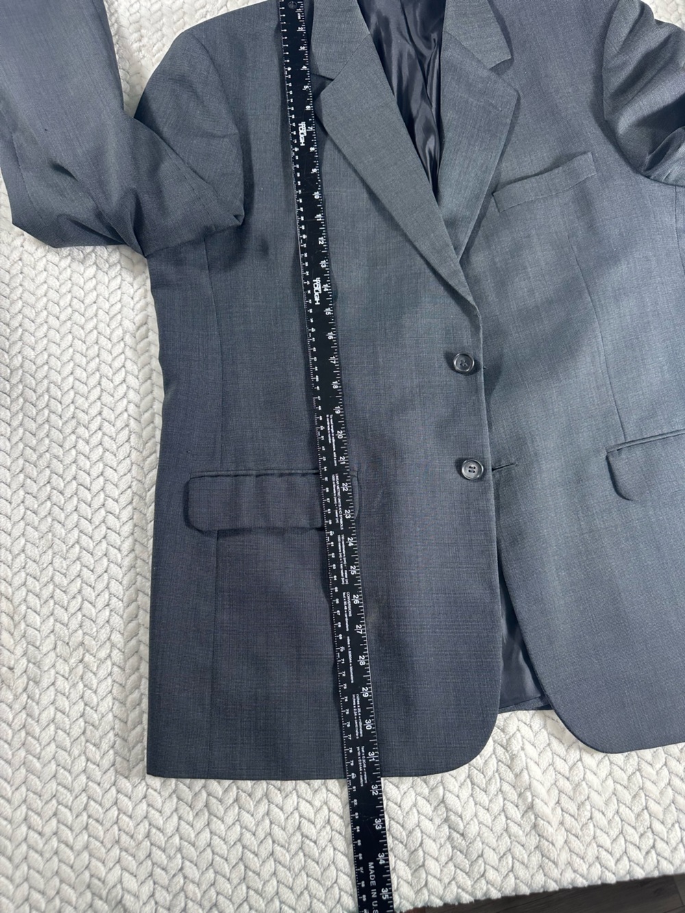 Cross And Winsor Mens Blazer Gray 2 Button Button Inner Pockets Back Slit 42R